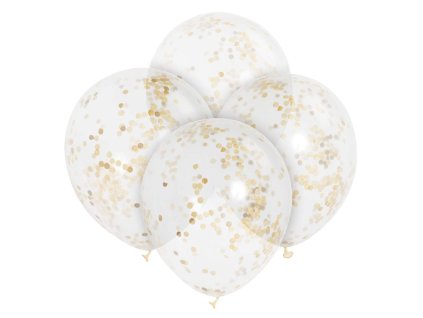 balon ze zlotym konfetti