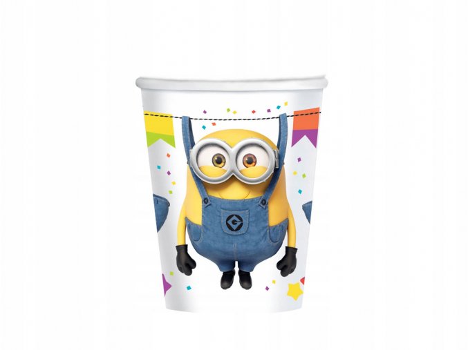 Kubeczki urodzinowe Minionki 250ml 8szt Kolor dominujacy wielokolorowy