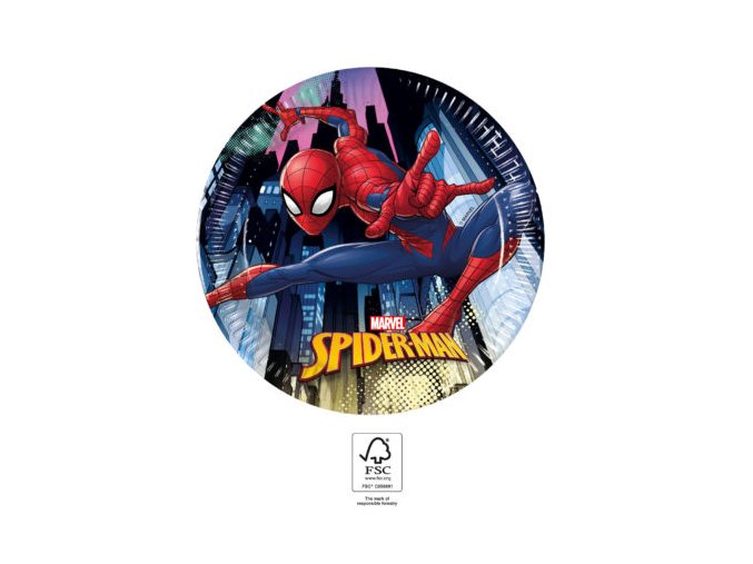 Talíře malé papírové SPIDERMAN Team Up 8ks