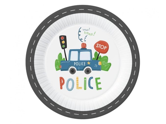 Talíře velké papírové POLICIE 6ks