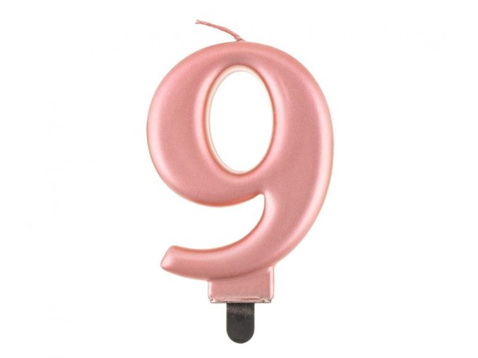 Svíčka na dort rosegold 9