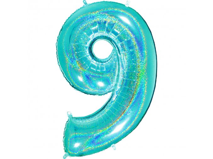 779GHTi 40 inches Number inches 9 inches Tiffany Glitter Holographics balloons