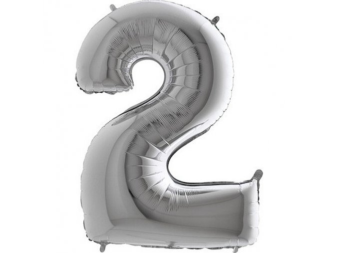 Balon foliove cislo stribrne 2 71WSILVER2