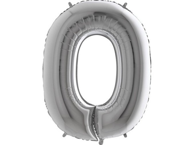 Balon foliove cislo stribrne 0 71WSILVER0