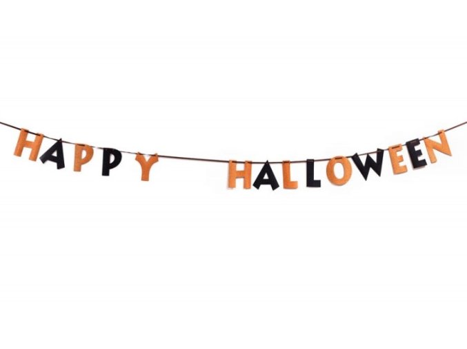 Girlanda Happy HALLOWEEN černo-oranžová