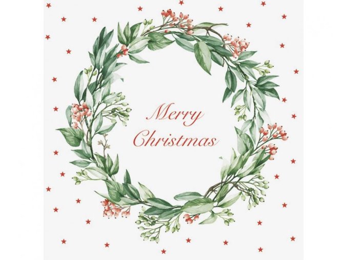 Ubrousky MERRY CHRISTMAS 20ks