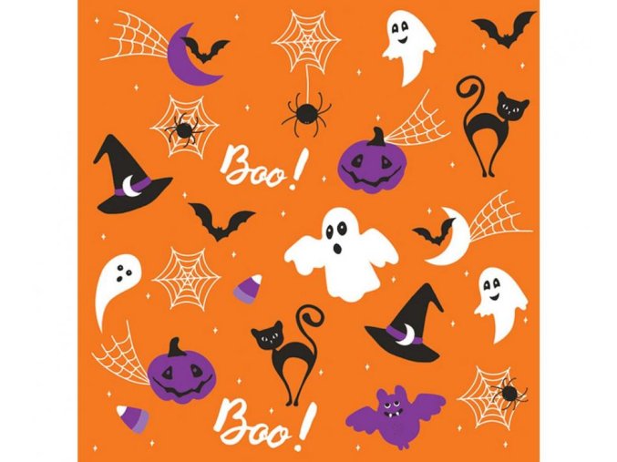 Ubrousky papírové kočky oranžové 20ks