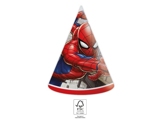 Čepičky papírové SPIDERMAN crime fighter 6ks