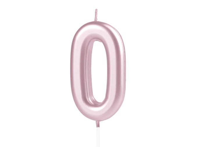 Swieczka cyfra rose gold 0 420251