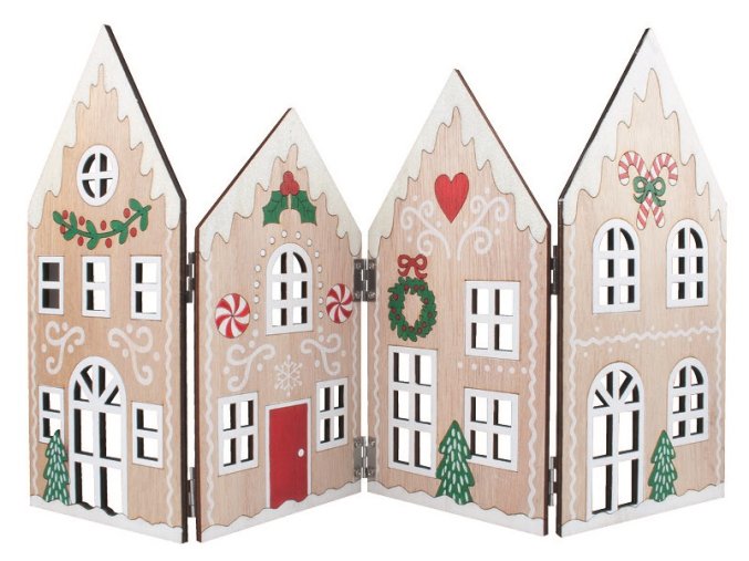 Dřevěné vánoční leporelo chaloupky