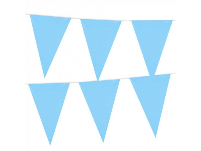 Girlanda vlaječková světle modrá 10m
