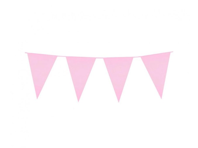 Girlanda vlaječková světle růžová 10m