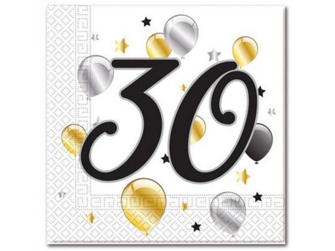 serwetki 30 urodziny balloons rozm 33x33 cm 20