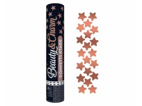 Vystřelovací konfety hvězdy rosegold 30cm