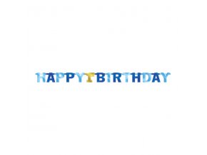 Girlanda Happy Birthday 1.rok modrá