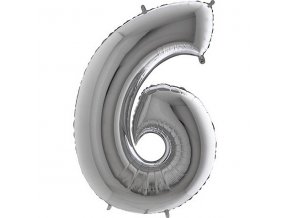 Balon foliove cislo stribrne 6 71WSILVER6