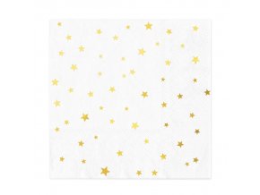 WHITE NAPKIN GOLD STARS 720x