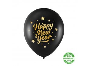 balon biodegradowalny happy new year czarny 100szt 720x