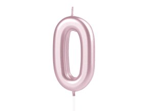 Swieczka cyfra rose gold 0 420251