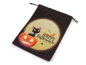 Sáček na haloween sladkosti látkový KOČKA