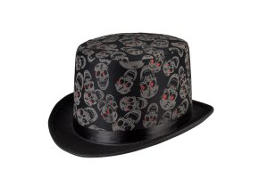halloweensky klobouk s lebkami