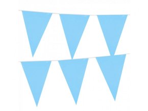 Girlanda vlaječková světle modrá 10m