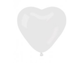 Balonek srdce bílé latexové 25 cm