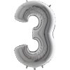 Balon foliove cislo stribrne 3 71WSILVER3