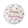 Balonek foliový HAPPY BIRTHDAY bílý