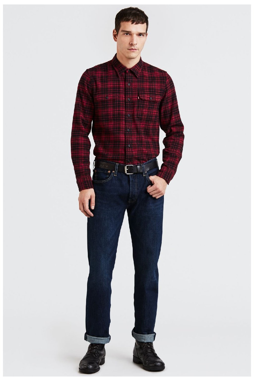 Panske rifle LEVI S 501 Original Fit Jeans 00501 2698 Sponge Vyzeraj dobre
