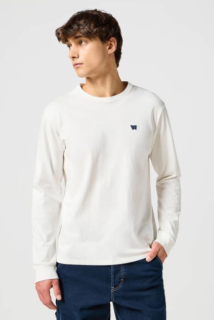 Pánske tričko Wrangler® Long Sleeve Sign Off Tee in White 112357431