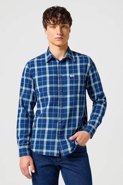 Pánska košeľa Wrangler® One Pocket Shirt in Green Indigo 112357231