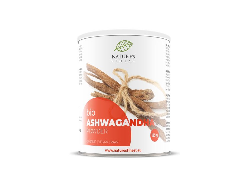 Nutrisslim Ashwagandha Powder Bio 125g (Indický ženšen Bio)  + ZDARMA tester produktu (protein, nakopávač, tyčinka)