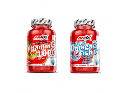 Amix Vitamin C 1000mg 100 kapslí + Super Omega 3 90 kapslí