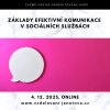 Akreditovaný kurz MPSV Základy efektivní komunikace Online 2024