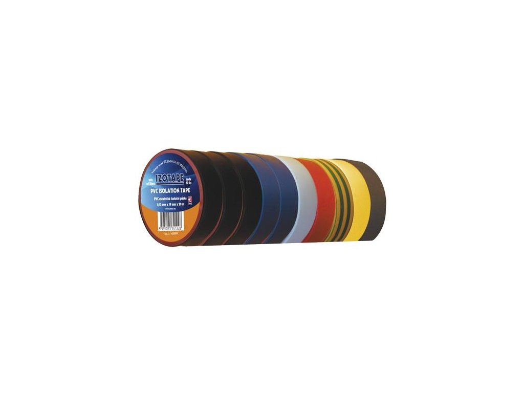 Izolační páska PVC 19/20 barevný mix 10ks