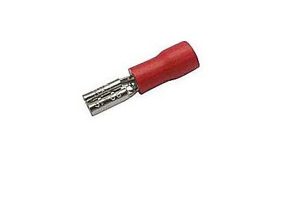 Faston-zdířka 2,8 mm rudá pro kabel 0,5-1,5mm2