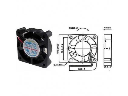 Ventilátor přístrojový  12V/ 40x40x10 mm