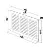 Ventilační mřížka kovová 305x150 mm MVMPO305x150/3s-bílá