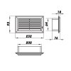 Větrací mřížka plastová, ukončující, regulovatelná 204x60 mm 872