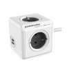 POWERCUBE zásuvka rozbočovač 4x240V  plus  2xUSB, 1.5 m, šedá