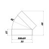 Ohyb plochého kanálu kolmý 308x29 mm-45st. PVC 3011