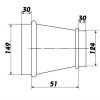 Kovová redukce vzduchotechnického potrubí 125/150 Zn