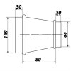 Kovová redukce vzduchotechnického potrubí 100/150 Zn