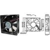 Ventilátor přístrojový  12V/ 92x 92 x25 mm 2800 ot/min