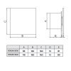 ventilator do koupelny Dospel Veroni Glass 100 WC bily rozmery