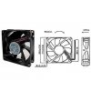 Ventilátor přístrojový  12V/ 80x80 x 25 mm 3000 ot/min