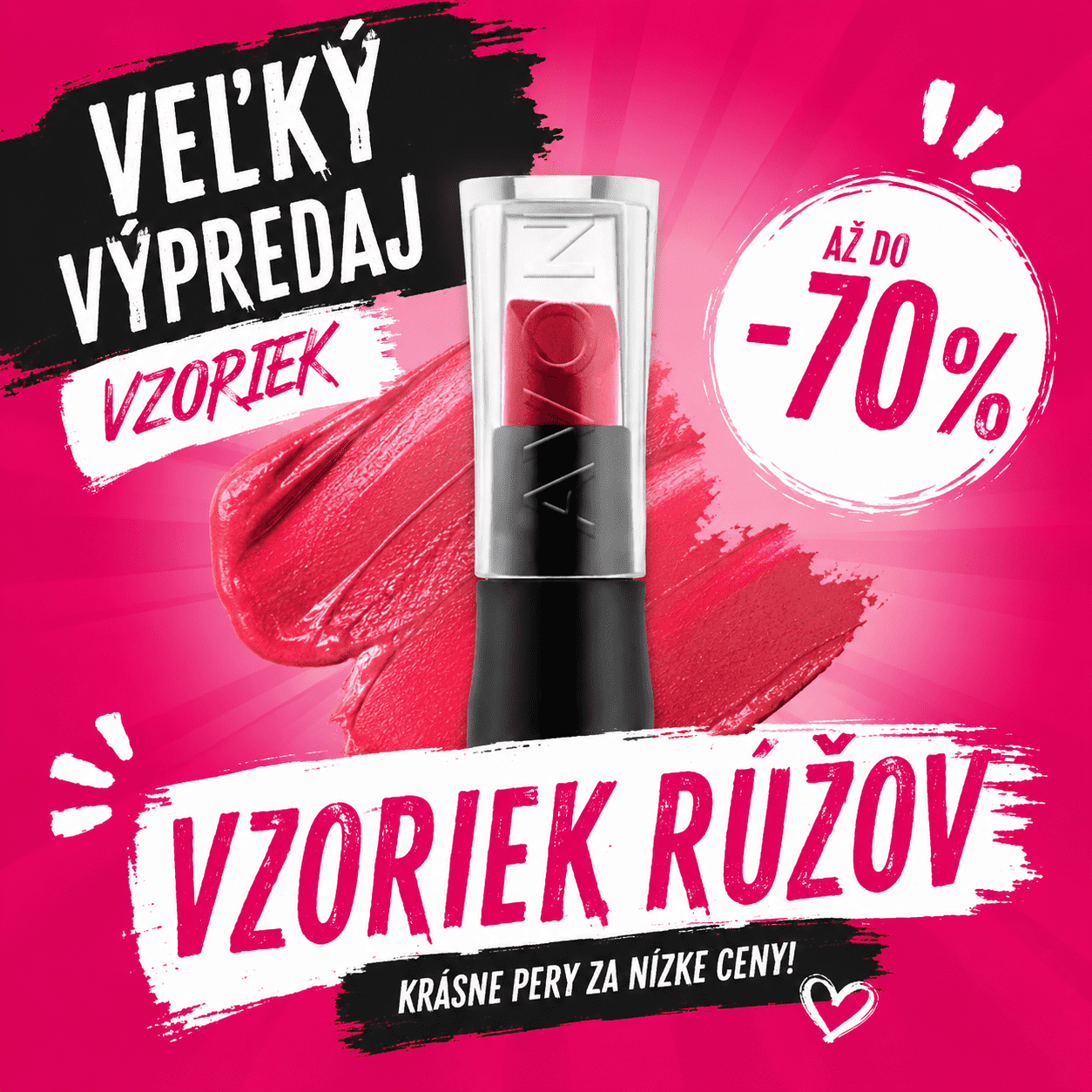 výpredaj vzoriek rúžov - mobil