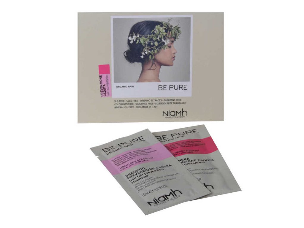 Šampón a maska proti padaniu vlasov Niamh Be Pure Hair Fall Prevention vzorky
