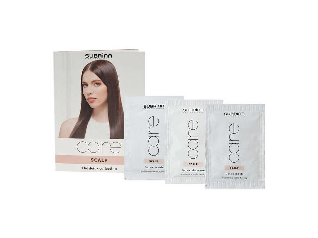 vzorky Peeling, šampón a maska pre vlasovú pokožku Care Scalp Detox Set Subrina Professional